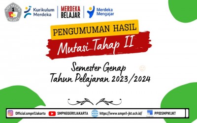 PENGUMUMAN HASIL SELEKSI MUTASI TAHAP II SEMESTER GENAP TAHUN PELAJARAN 2023/2024