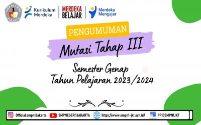 PENGUMUMAN HASIL MUTASI TAHAP III TAHUN PELAJARAN 2023/2024